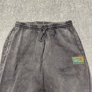 Gotcha Sweatpants Men's Large Stained Skater Joggers Lounge Black Y2K